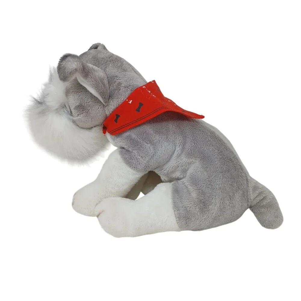 FAO Schwarz Schnauzer Dog Plush 13" Stuffed Animal w/ Scarf #D-35 - Picture 4 of 13